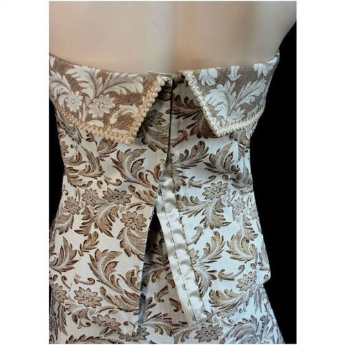 Karen Millen Cream Gold Bustier Corset Top Size 12 New with tag