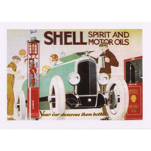 Postcard Advert Shell Spirit & Motor Oils Advertisement Car Mechanic Petrol Fuel