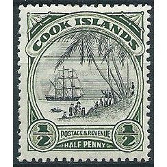 Cook Islands 1944 SG137 1/2d Black & Deep Green Mounted Mint ... .