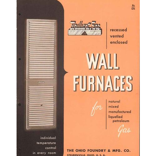 ohio foundry mfg company 1956 wall furnaces heating vintage catalog