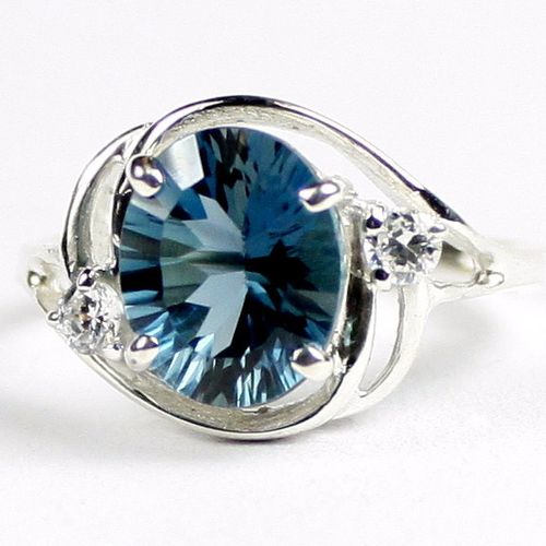 London Blue Topaz, 925 Sterling Silver Ladies Ring, SR021