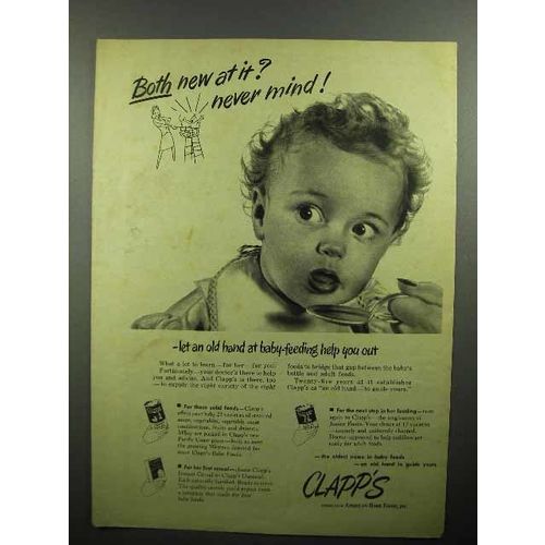 1946 Clapp's Baby Food Ad - Both New At It?