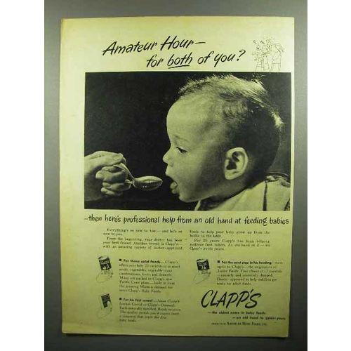 1946 Clapp's Baby Food Ad - Amateur Hour For Both?