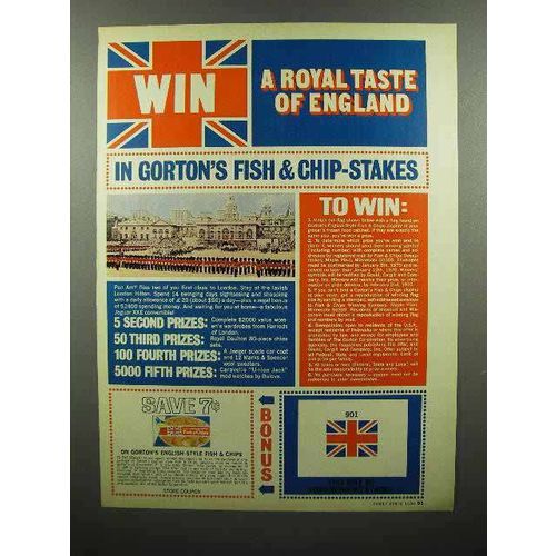 1969 Gorton's English Style Fish & Chips Ad - Royal