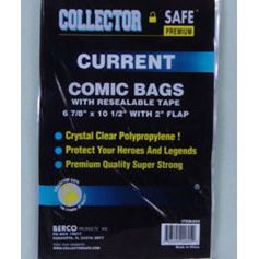 Current Size Comic Bags w/Resealable Tape (Qty = 200 Bags)