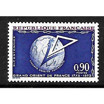 FRANCE 1973 90c MASONIC BLUE EMBLEM SG 2004 FINE USED#