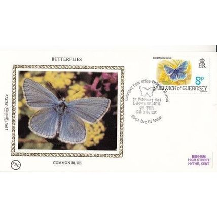 Common Blue Butterfly Benham Stamp First Day Cover FDC