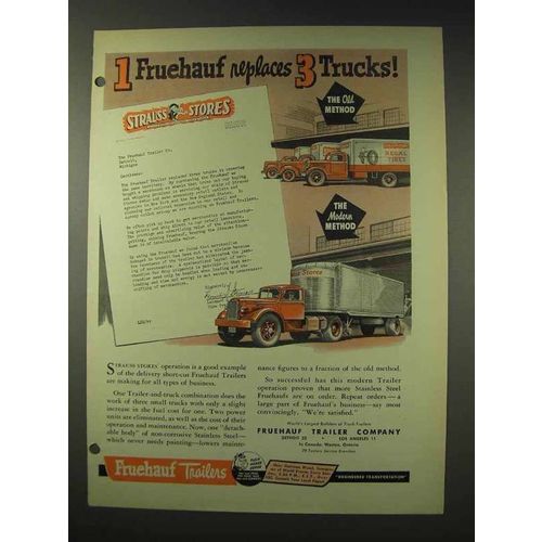 1948 Fruehauf Trailers Ad - Replaces 3 Trucks