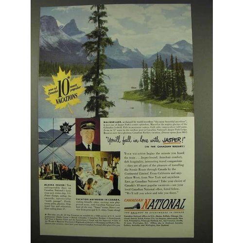 1949 Canadian National Railway Ad - Love Jasper