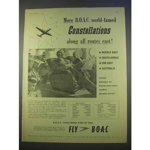 1955 BOAC Airways Ad - More World-Famed Constellations