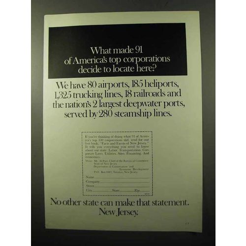 1970 New Jersey Economic Development Ad - Locate Here