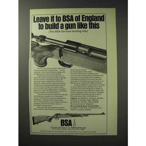 1971 BSA De-luxe Hunting Rifle Ad - Leave it To England