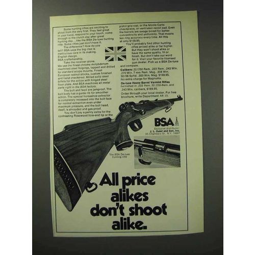 1971 BSA De-luxe Hunting Rifle Ad - Don't Shoot Alike
