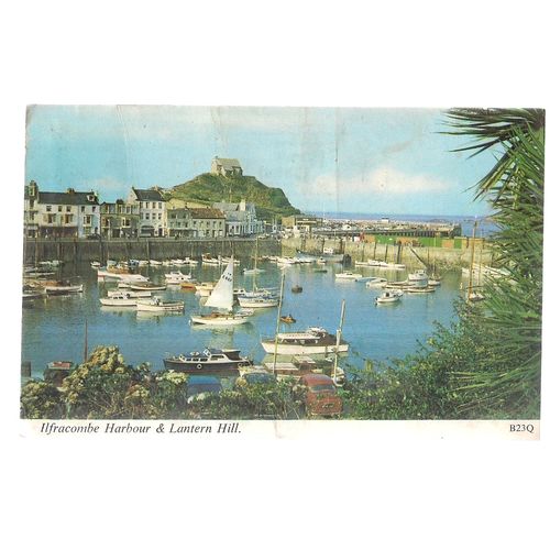 THE HARBOUR, ILFRACOMBE, DEVON used vintage postcard 1974 postmark =
