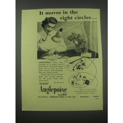 1954 Terry Anglepoise Lamp Ad - It moves in the right circles