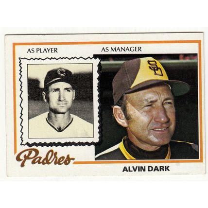 1978 Topps baseball card 467 Manager Alvin Dark - Padres