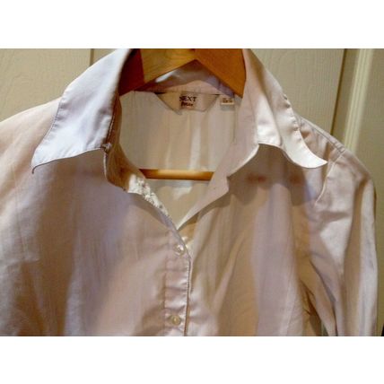 NEXT PETITE Women White Top/Size 6/Button-Down 3/4 Sleeves w/Cuffs/Point Collar