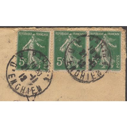 France 1912, Cover from Paris to Bule, Switzerland. 5 Mi #116x. Used.