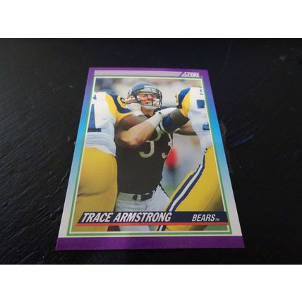 1990 Score Football Card # 209 Trace Armstrong Excellent-Mint (6) Chicago Bears