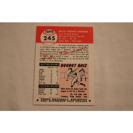 Willis Bill Norman 1991 Topps 1953 Archives NO. 245