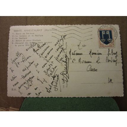 multiview, SAINTE ANNE-D'AURAY, FRANCE used vintage postcard RP 1967 pm