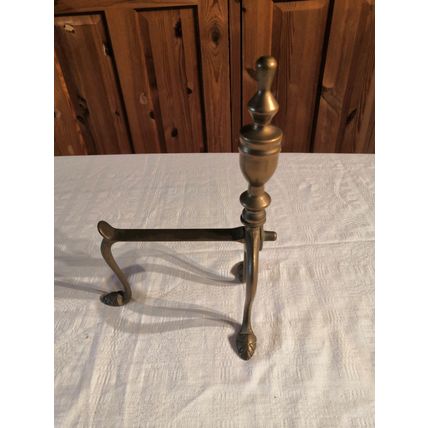 Antique / Vintage, Sold Brass, Urn Shape Open Fireplace Andiron / Fire Dog