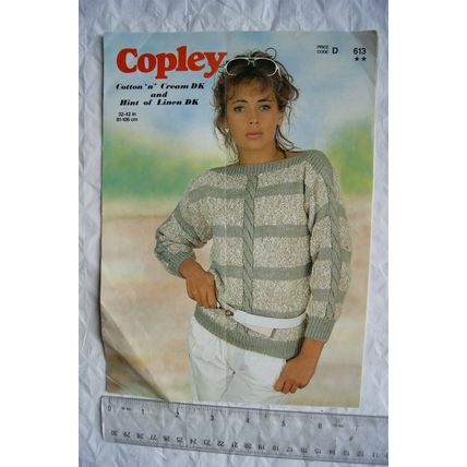 1983 Copley 613 lady's striped cable sweater, DK