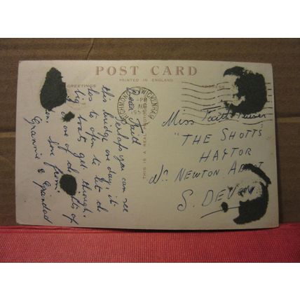 TOWER BRIDGE, LONDON used vintage postcard RP. 1955 postmark... =