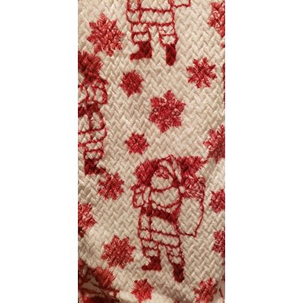 CHRISTMAS SANTA W/ TOY SACK & TREE HOLIDAY JACQUARD THROW BLANKET 50X70~NEW~