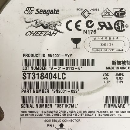 Hard Drive Dell 092DFK 92DFK 18GB 10000U/Min SCSI U160 ST318404LC 3.5 " Inch