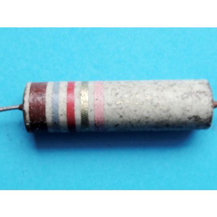 Erie Ceramic Carbon Resistors, x6. 1.8KΩ 2 Watt New Old Stock 1950s 60s Amp