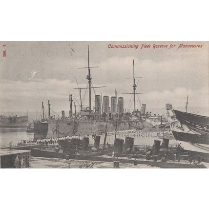 Fleet Reserve For Military Manoeuvres Ship 1904 Old Postcard