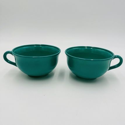 Hazel Atlas Ovide Tempo Teal Milk Glass Tea Cup 1950's EUC