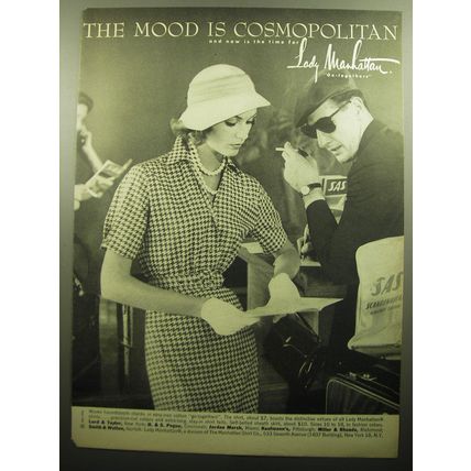 1958 Lady Manhattan Shirts Ad - The mood is cosmopolitan