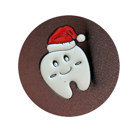 Tooth Enamel Pin Badge Cartoon Style Santa Lapel 2.2 cm X 2.8 cm Comic Fun BA54