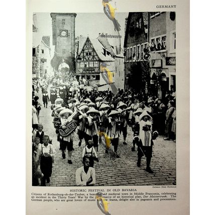 Bavarian Festival, S Germany (Bavarian Peasant, Back), Book Illustration c1920