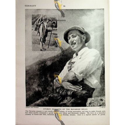 Bavarian Festival, S Germany (Bavarian Peasant, Back), Book Illustration c1920