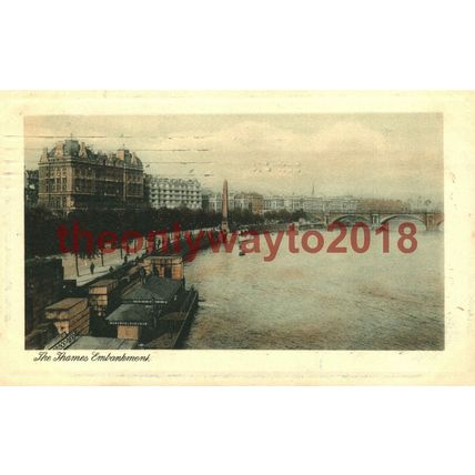 Thames Embankment , London, England, W & K Postcard 1910