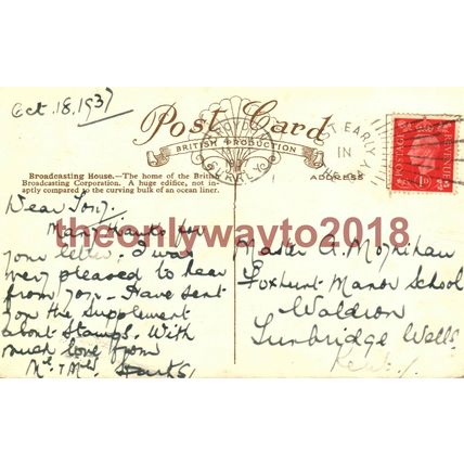 Broadcasting House, BBC, London, England, Postcard 1937