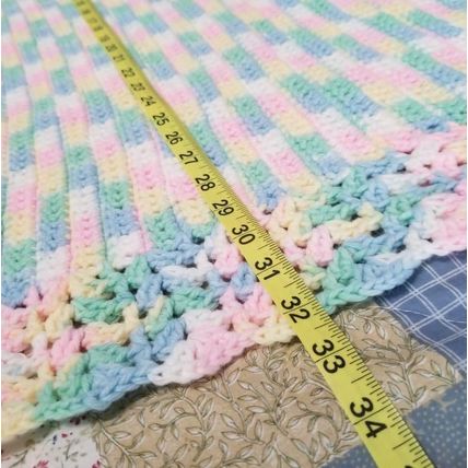 Handmade Pastel Rainbow Crochet Baby Blanket