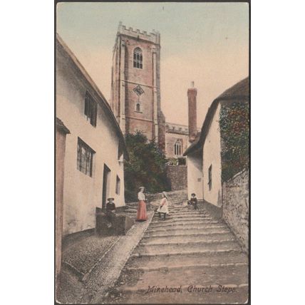 Church Steps, Minehead, Somerset, 1907 - Frith's Postcard