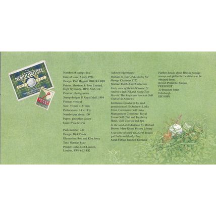 GB 1994 Presentation Pack No. 249 - Golf UMM