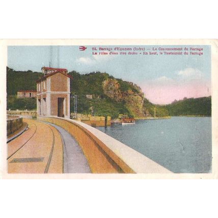 36 - EGUZON - LE COURONNEMENT DU BARRAGE