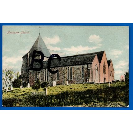 Postcard Church Newhaven East Sussex Nr Peacehaven Saltdean Seaford Exceat