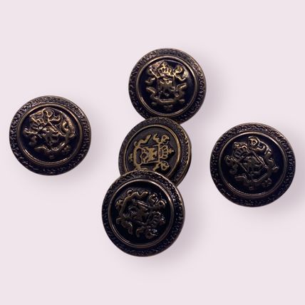 Bronze Coat Of Arms Shank Buttons 15mm Vintage Cardigans Coats Jackets Plastic