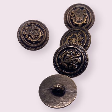 Bronze Coat Of Arms Shank Buttons 15mm Vintage Cardigans Coats Jackets Plastic