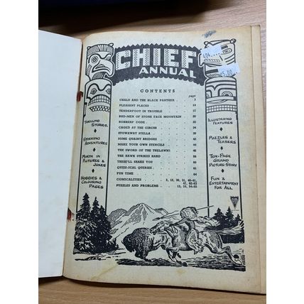 1949 "CHIEF ANNUAL" CHILDRENS FICTION ILLUSTRATED THIN HARDBACK BOOK (LL)