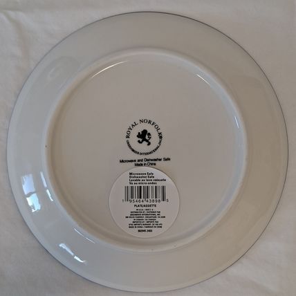 NEW Lot 4 Royal Norfolk BLUE BURST 7 1/2" Salad PLATES Spiral Tie Dye Serving