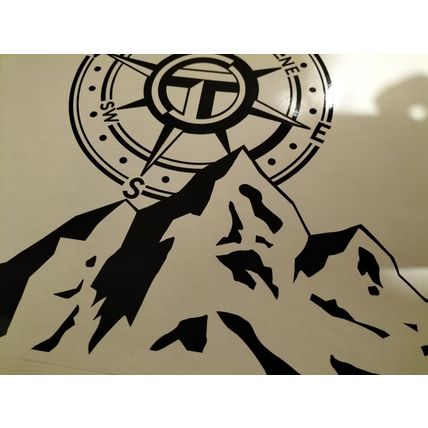 2 x Talbot Express T Logo Decal, Sticker over a Mountain, Large 21in x 10in