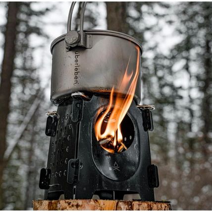 Überleben Stöker Wood Burning Camp Stove - Stainless Steel Portable Wood Stove f